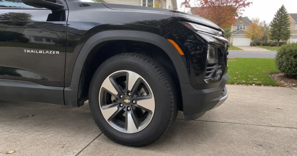 Fresh tires for chevy trailblazer sit mounted on a vehicle in a sunny driveway