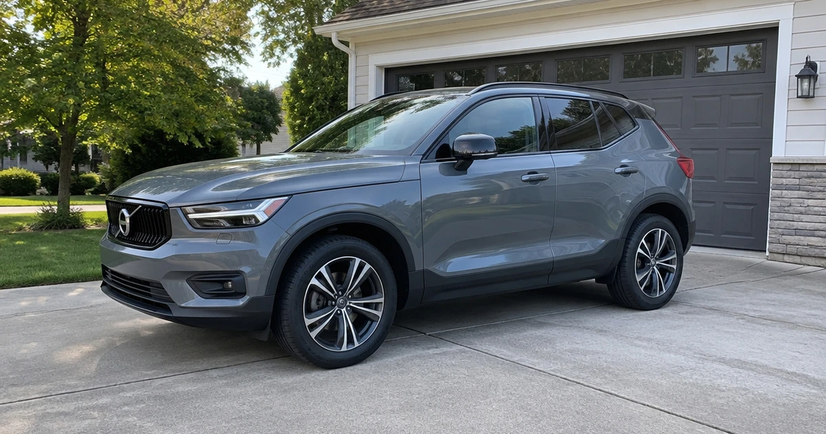 Tires for Volvo XC40 fitted to a parked SUV on a residential driveway